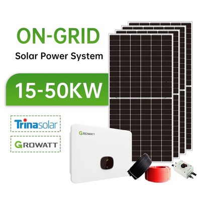 Ηλιακό σύστημα στο δίκτυο 10KW 15KW 20KW 30KW 40KW 50KW Πλήρες φωτοβολταϊκό σύστημα