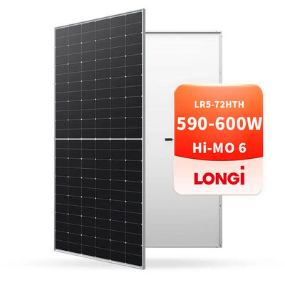 Μονό γυάλινο ηλιακό πάνελ 585W LONGi Hi-MO 6 LR5-72HTH με 23,2% απόδοση
