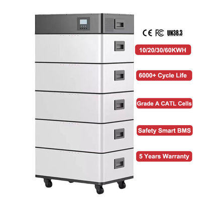 Διαχωρισμένο ESS Lifepo4 48v 200ah Μπαταρία λιθίου 51.2v 100ah Σύστημα υψηλής τάσης στοιβαγμένο πακέτο μπαταρίας 20kwh 30kwh 100kwh