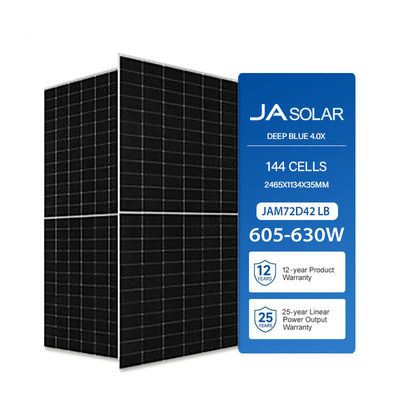 630W JA Ηλιακό JAM72D42 605-630/LB 144 Μονοκύτταρο 16BB τύπου N TOPCON Διοπλόπλευρο Ηλιακό Πίνακα