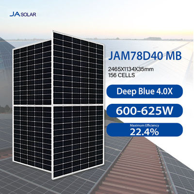 156 κυψέλες Mbb 600W N-τύπου διπρόσωπα ηλιακά πάνελ JA με καλώδιο 12AWG στην αποθήκη Eu