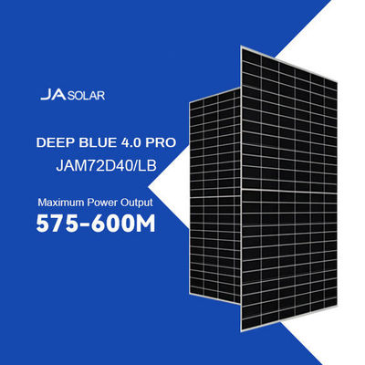 Γυαλί 2.0mm τύπου N Βαθιά μπλε 575W-600W Μονοηλιακά πάνελ Διπρόσωπη φωτοβολταϊκή μονάδα JAM72D40 LB