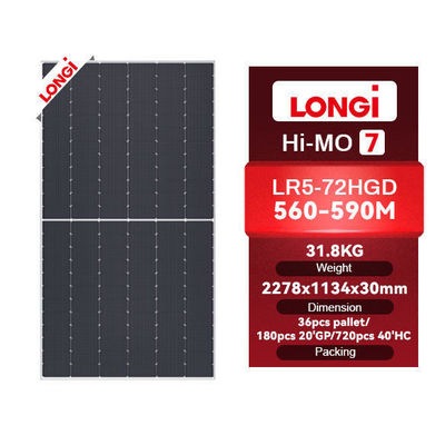 Ηλιακοί συλλέκτες τύπου Longi Hi Mo 7 N 580W 585 Watt 575 590 W LR5-72HGD Ηλιακοί συλλέκτες HPDC
