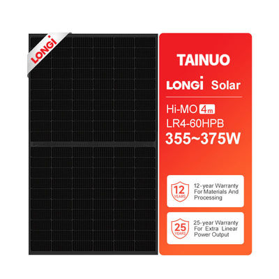 LONGi Hi-MO 4m LR4-60HPB 355-375M M6 9BB Μισό κύτταρο Μαύρο πλαίσιο Ηλιακά πάνελ 9BB Τεχνολογία