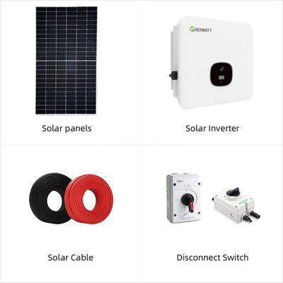 Ηλιακό σύστημα στο δίκτυο 10KW 15KW 20KW 30KW 40KW 50KW Πλήρες φωτοβολταϊκό σύστημα