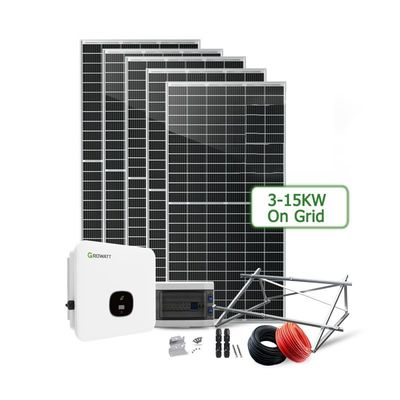 8kw On Grid Ηλιακό Πίνακα Συστήματα ενέργειας με 24ωρο χρόνο εργασίας Ηλεκτρική τάση 110V-240V
