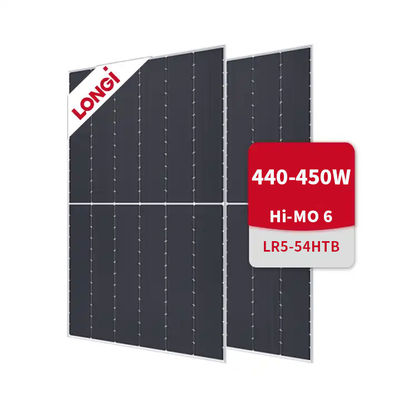 LONGi Hi-MO 6 LR5-54HTB 440-450M Μισό κύτταρο διπρόσωπα ηλιακά πάνελ Όλα μαύρα 440W-450W 23%