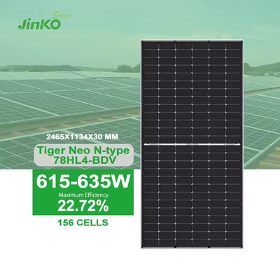 Πλήρες κιτ 580 watts JINKO Διπλό γυαλί ηλιακά πάνελ με ανωτισμένο πλαίσιο από κράμα αλουμινίου