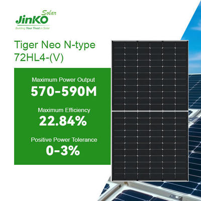 570W-590W Jinko Tiger Neo διπρόσωπη διπλή κατηγορία N-τύπου 72HL4-BDV Ηλιακό πάνελ PV μονάδα