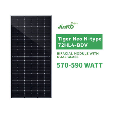 2.0mm Παράθυρο γυαλί Jinko Tiger Neo N-type 72HL4-BDV 570-590 Watt Ηλιακό πάνελ 2278*1134*30mm