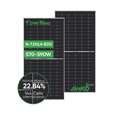 Jinko Solar 565-585W Tiger Neo N-type φωτοβολταϊκές μονάδες με 144 κυψέλες και ανοχή ισχύος