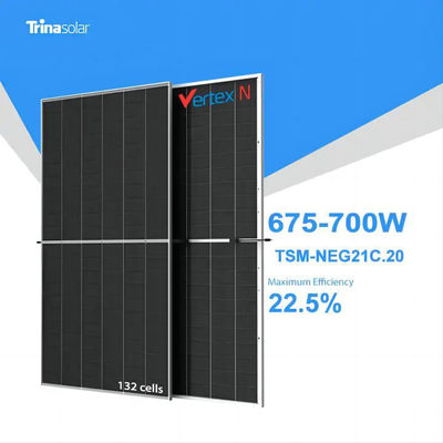 Φρέμα από αλουμινένιο κράμα ανωτισμένο 700W 650W 690W Συσκευή ηλιακών πάνελ για εμπορική ηλιακή ενέργεια