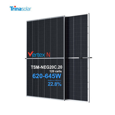 Τρίνα N τύπου ηλιακή μονάδα Vertex ηλιακή μονάδα PV ηλιακά πάνελ 620W 625W 630W 635W 640W 645W
