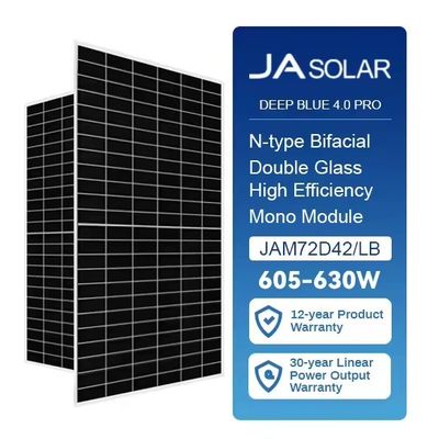 Ja 610-635W Ηλιακοί συλλέκτες και πλαισίωμα από αλουμινένιο κράμα για αντοχή σε χιονοπτώσεις