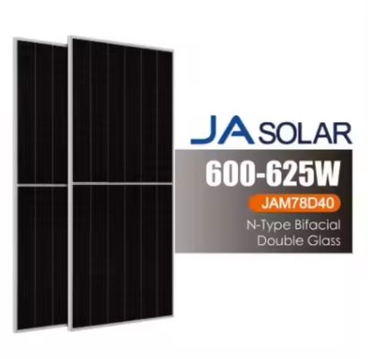 600W-625W PERC N-Type Bifacial Double Glass Mono JAM78D40 Ηλιακά πάνελ με υλικά