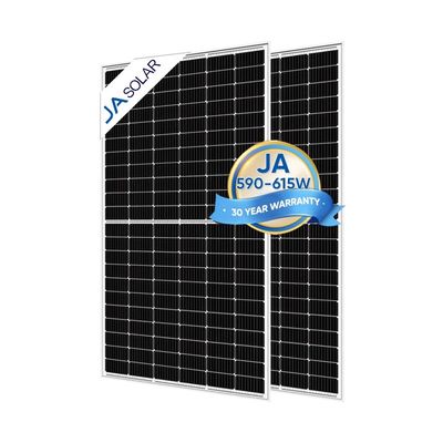 JA Ηλιακοί συλλέκτες 590W Ηλιακοί συλλέκτες μισών κυψελών 595W 600W 605W 610W 615W N-τύπου διπρόσωπος