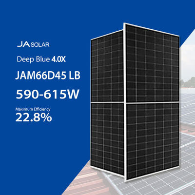 JA Deep Blue 4.0 JAM66D45 LB 182mm N-Type διπλό γυάλινο ηλιακό πάνελ Bifacial 590W-615W