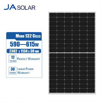 JA Ηλιακοί συλλέκτες 590w 595w 600w 605w 610w 615w Διπλό γυαλί τύπου N Μονόμοντες διπρόσωπες
