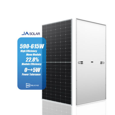 300W Μονό Πίνακα 590-615 590w 595w 600w 610w 615w Μισό κομμένο διπρόσωπο με γυάλινο μπροστινό κάλυμμα