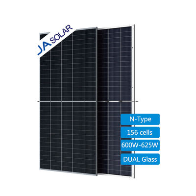 156 κυψέλες διπλό γυάλινο ηλιακό πάνελ 610W 615W 620W 625W από JA Μεγάλη ισχύς για το ηλιακό πρόγραμμα