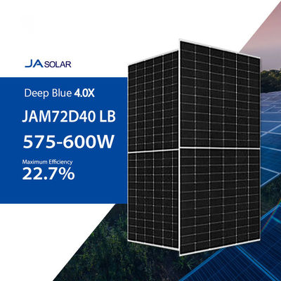 JA JAM72D40/LB 575W 580W 585W 590W 595W 600w Διπρόσωπο ηλιακό πάνελ με διπλό γυαλί 2,0 mm