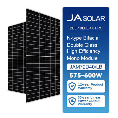 182mmx182mm Μέγεθος κυψελών JAM72D40LB 575w-600w Deep Blue 4.0 Pro Bifacial N Type Solar Panel