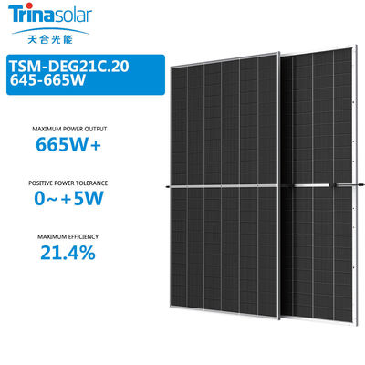 Τρίνα Μονοκρυσταλλικό Μονο PERC Κελίδα Α 650W 660W Ηλιακά πάνελ TSM DEG21 ΦΩΤΟΛΟΓΙΚΗ Μονάδα