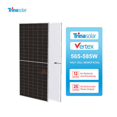 Τρίνα N τύπου Μονό Perc ηλιακά πάνελ 565W 570W 575W 580W 585W με γυαλί 3,2 mm