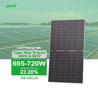 695W 700W 710W 715W 720 Watt διπρόσωπο διπλό γυάλινο ηλιακό φωτοβολταϊκό πάνελ με ανοχή ισχύος 0- 3%
