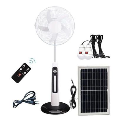 Αλουμινίου 16 ιντσών Ηλιακός ανεμιστήρας AC DC 12V με LED φως Ηλιακός ανεμιστήρας δαπέδου